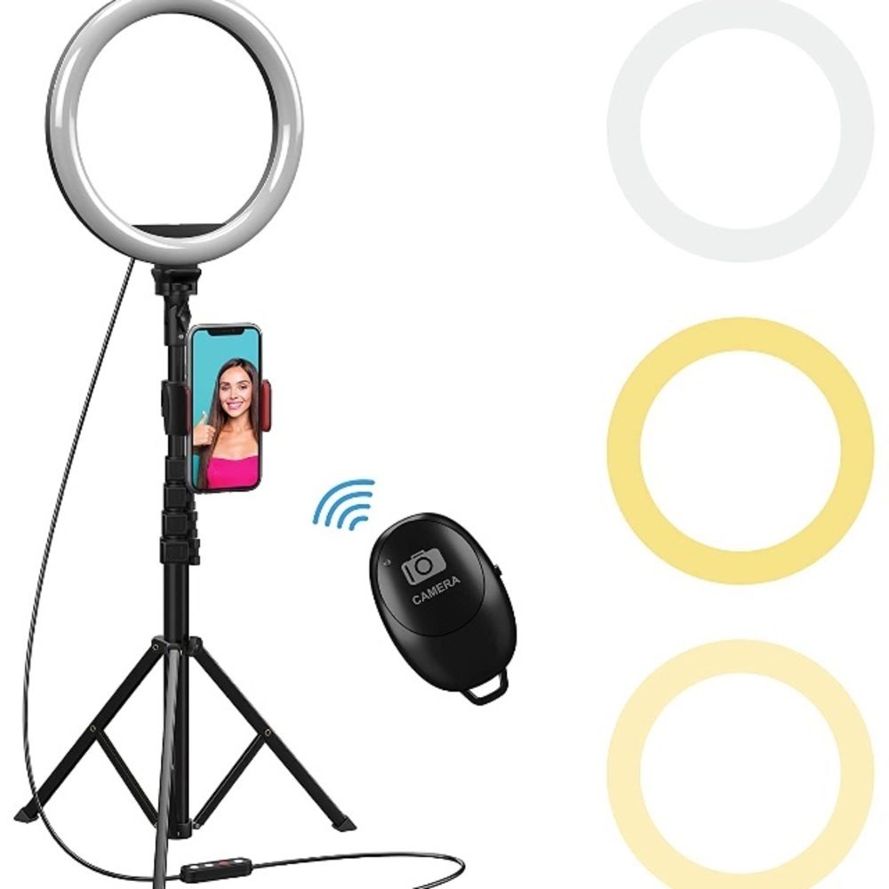 10" Selfie Ring Light with 59" Extendable Tripod - Picture 1 of 7